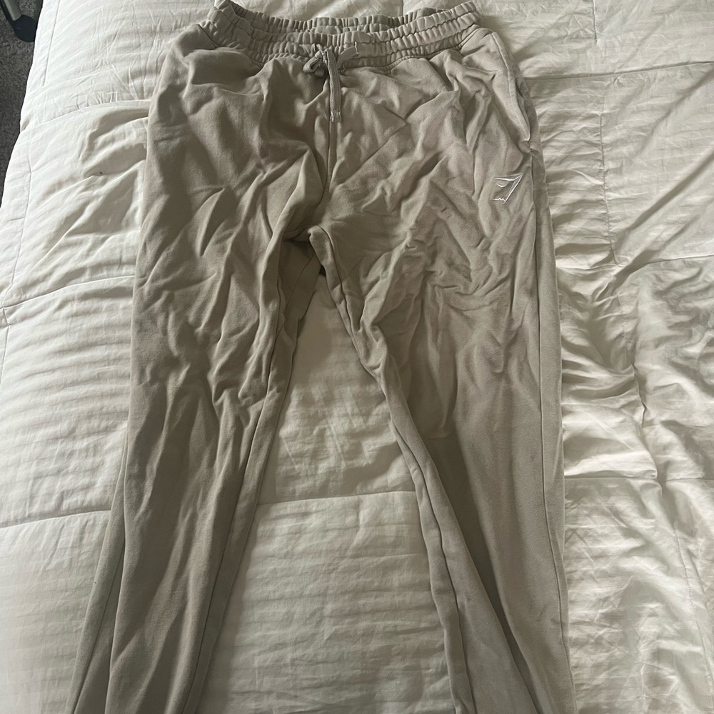 Gymshark joggers size Men’s medium beige